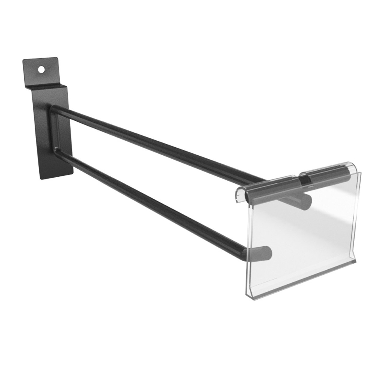 SlatSecure Slatwall Display Peg Hook With Scanner Tag Holder, Black 6D